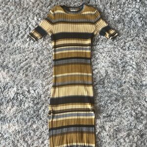 Striped Knit Midi Dress